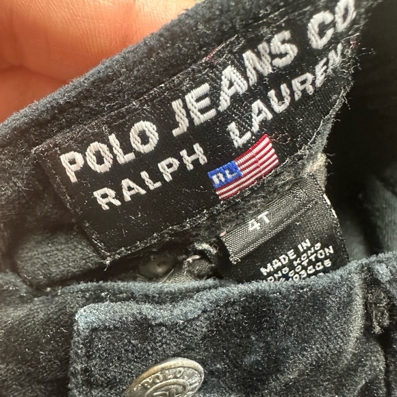 Toddler Girl Polo Jeans Co Ralph Lauren Black Velvet Button Flare Pants Size 4T - Picture 10 of 11